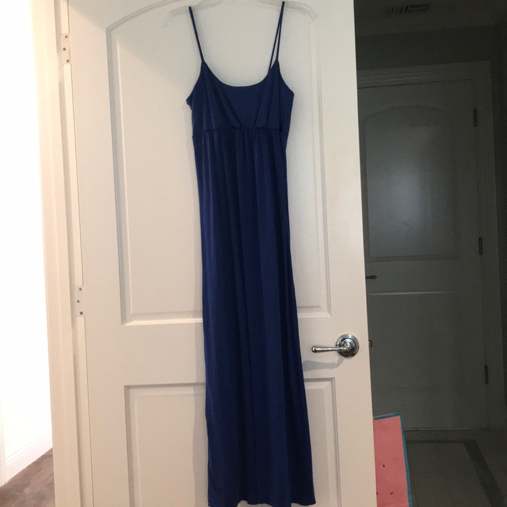 Blue spaghetti strap dress